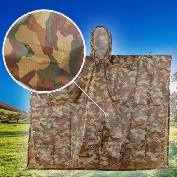 Afbeelding van Regenponcho / Fietsponcho Herbruikbaar voor Volwassenen ( Dames en Heren ) - 200x110cm - 100% Ripstop