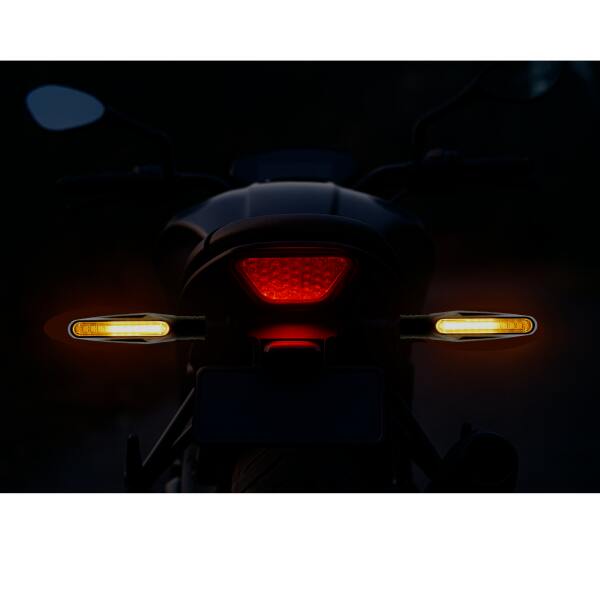Afbeelding van HSXL - 4 stuks LED Motor Richtingaanwijzers Dynamisch - Motorknipperlichten - Universeel - Buigbaar -