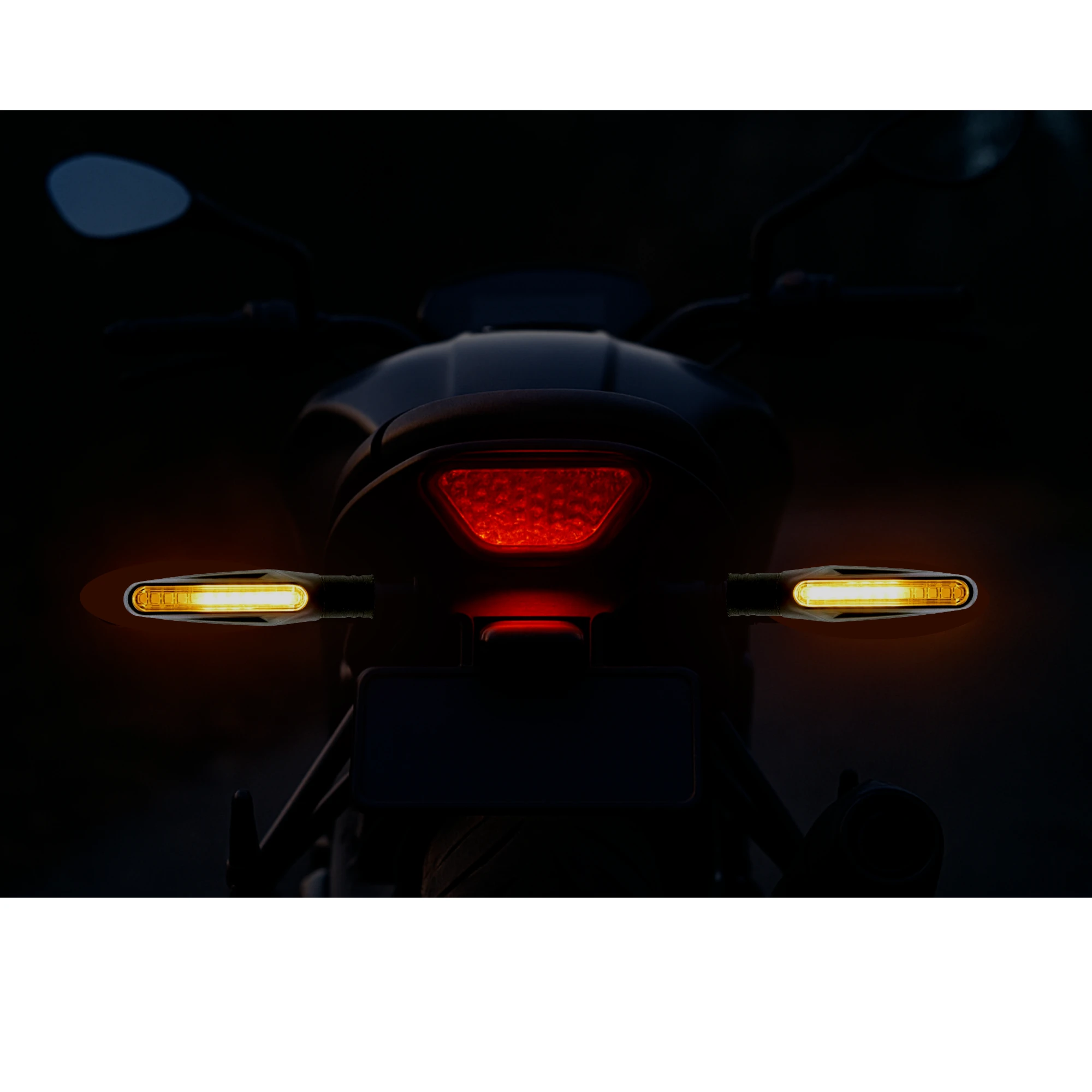 Afbeelding van HSXL - 4 stuks LED Motor Richtingaanwijzers Dynamisch - Motorknipperlichten - Universeel - Buigbaar -