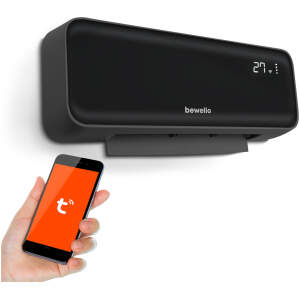 Afbeelding van Slimme Elektrische Verwarming Kachel Wand - Zwart - met WIFI en Smart APP - Hangend met Thermostaat -