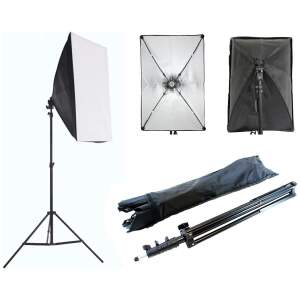 Afbeelding van Softbox Studiolamp - E27 fitting (lamp excl.) - met Statief tot 230cm hoog - Studioflitser Continue