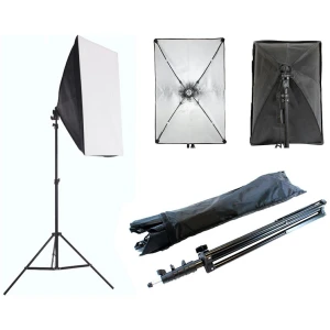 Afbeelding van Softbox Studiolamp - E27 fitting (lamp excl.) - met Statief tot 230cm hoog - Studioflitser Continue