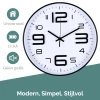 Afbeelding van HSXL - Kleine 30cm Design Wandklok met Stil Quartz Uurwerk - Zwart / Wit - HSM002 - Analoog - Klok Modern -