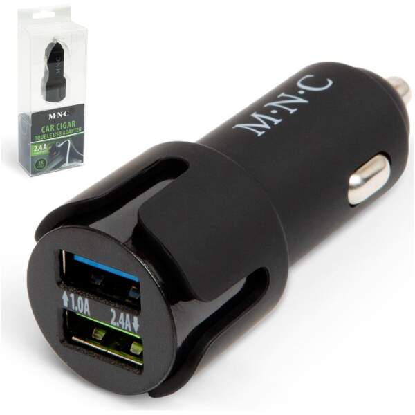 Afbeelding van Autolader 12v en 24 v - 2x USB A - Auto oplader USB - USB autolader 2 poorten - Auto lader -