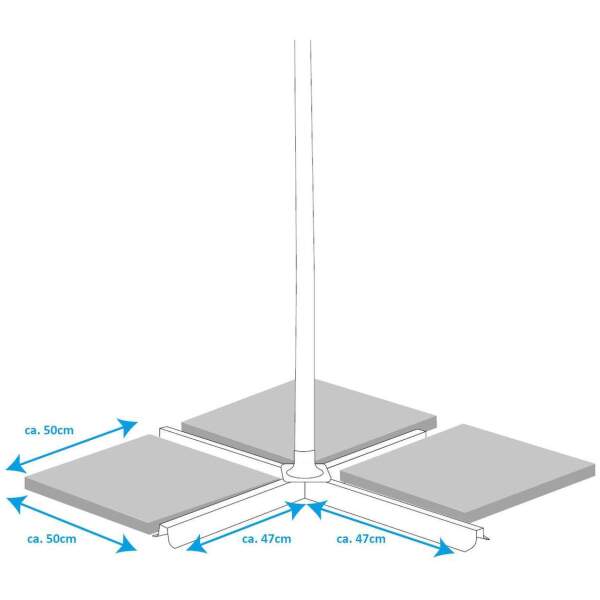 Afbeelding van Lifetime Garden Zweefparasol met Voet - Zwevende Parasol Kantelbaar - ⌀300 x 300 cm - Balkonparasol met