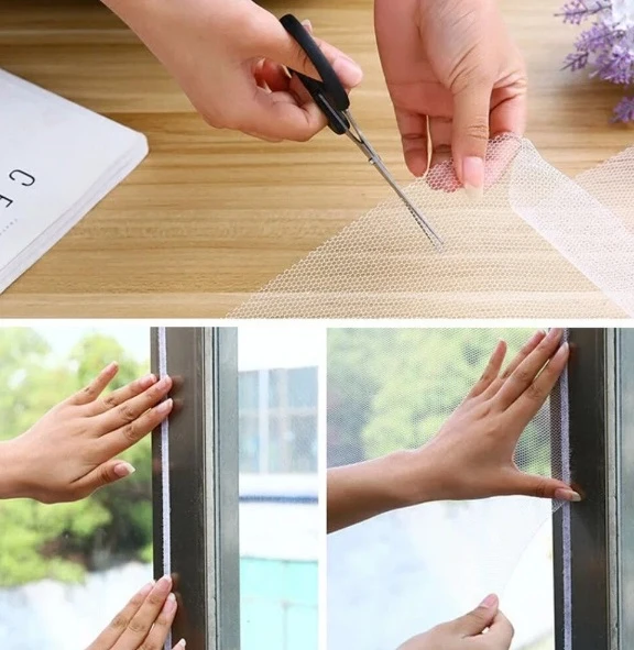 Afbeelding van Garden of Eden - Raamhor Horrengaas voor ramen met Klittenband - 130 x 130 cm - Wit - Raamhor - Vliegengaas -