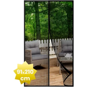 Afbeelding van HSXL - Vliegengordijn voor Deur PRO - Zwart - 91 x 210 cm - Horgordijnen - Luxe Deurhor met Volledige
