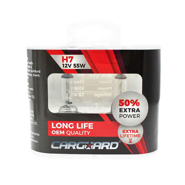 Afbeelding van Carguard - Set (2x) H7 Autolampen Halogeen - 55W 12V - Long Lifetime Koplampen - Koplamp 50% extra
