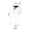 Afbeelding van Waterkaraf 1.4L - Waterkan met Deksel En Filter - Glas - Zwart - Glazen Karaf 1,4 Liter - Multifunctionele