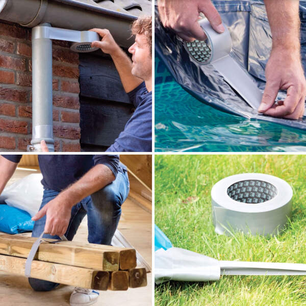 Afbeelding van Bison - Power Repair Duct Tape - Super Sterk - Verstevigd materiaal - Zilver - 10 meter - Hittebestendig /