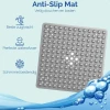 Afbeelding van HSXL - Antislipmat - 53x53CM - Incl. Netspons - Antislip Douchemat Grijs met Zuignappen – Anti Slip Douche