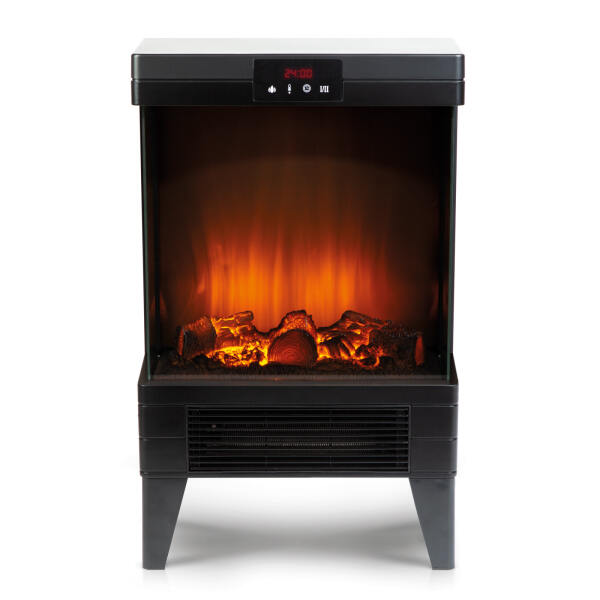 Afbeelding van Bewello - Elektrische haard - Met verwarming - Sfeerhaard - Electrische Kachel - Vrijstaand - Zwart - 180° -