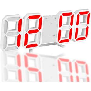 Afbeelding van Digitale LED Klok Wekker met Rood Licht - op USB (incl.) - Tafelklok voor Slaapkamer - Game Kamer - 24 x 9,4