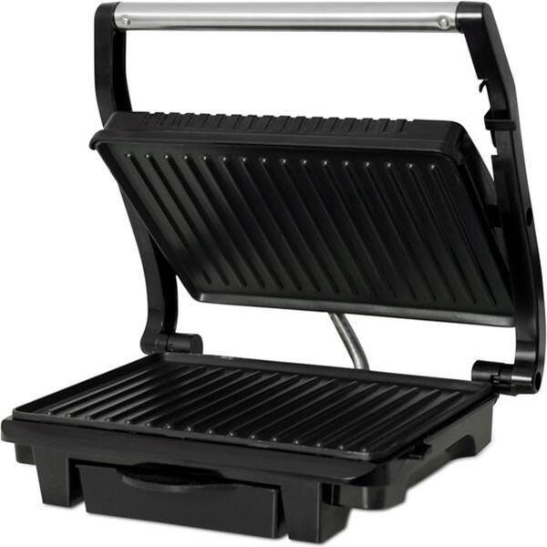 Afbeelding van Eldom GK120 Contactgrill – 1000W RVS – Anti-aanbak Grillplaten 25,5x17,8cm – Beweegbare Bovenplaat –