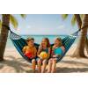 Afbeelding van HSXL Dubbele Hangmat Blauw met Spreidstok en Touwen - 1 of 2 Persoons - Lig Oppervlak 190x150cm - Lengte