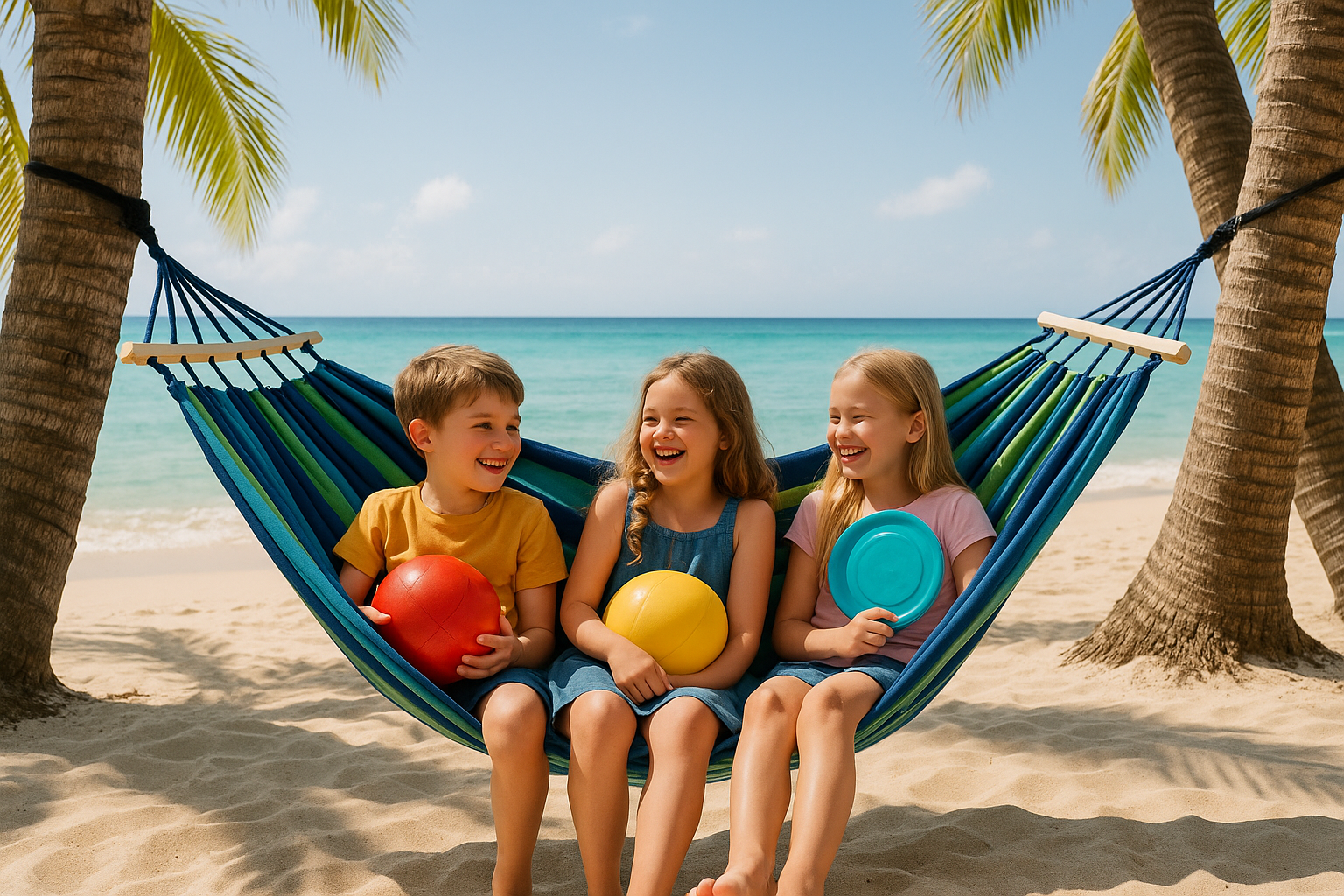 Afbeelding van HSXL Dubbele Hangmat Blauw met Spreidstok en Touwen - 1 of 2 Persoons - Lig Oppervlak 190x150cm - Lengte