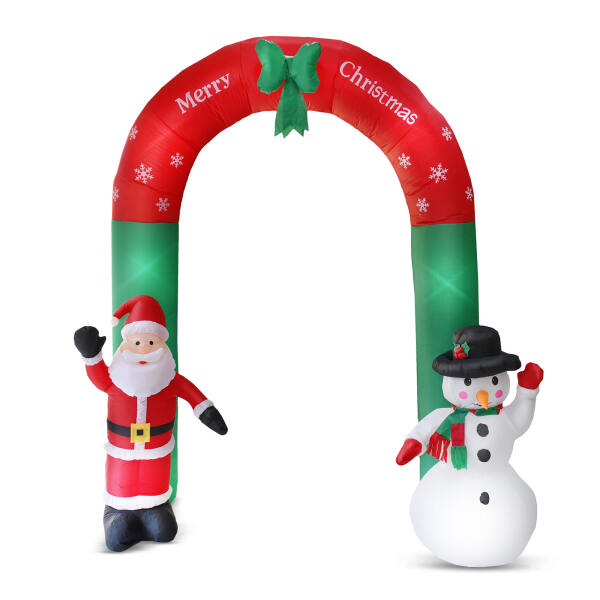 Afbeelding van Kerstverlichting Buiten op Netstroom - Opblaasbare Kerstboog met LED verlichting - XL 240x240 cm - - d688