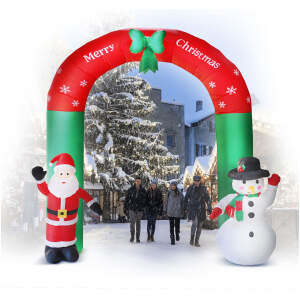 Afbeelding van Kerstverlichting Buiten op Netstroom - Opblaasbare Kerstboog met LED verlichting - XL 240x240 cm - - d88b