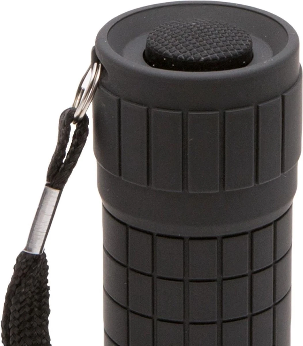 Afbeelding van PHENOM - Krachtige Mini LED Zaklamp - Zwart - 1 stuk - Spatwaterdicht - 9 LED - 50lm - Incl. gratis 3x AAA