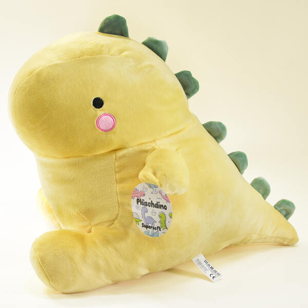 Afbeelding van Kussen Dinosaurus Knuffel - Dino Squish Plushie Kinderkussen - Kind Knuffelkussen Zachte Plush - 40cm - Geel