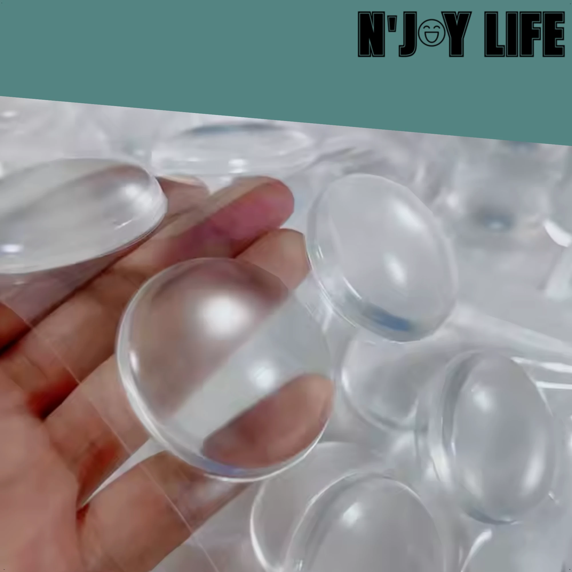 Afbeelding van 6x N'JOY LIFE Zelfklevende Deurstopper 40mm – Grote Transparante Stootdopjes voor Deurbescherming