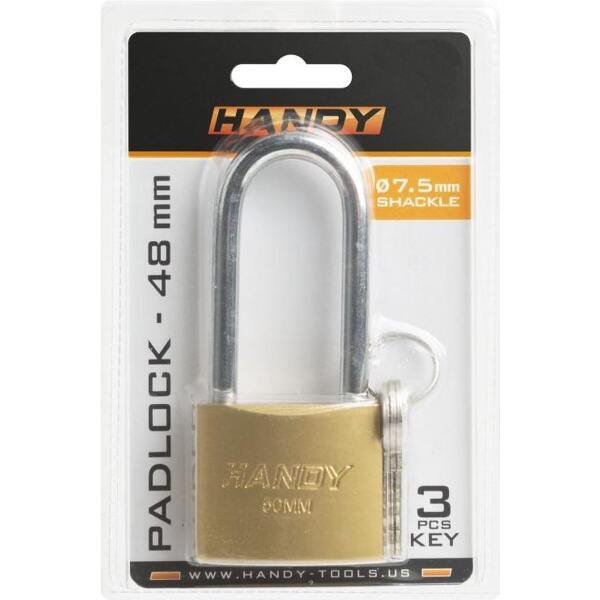 Afbeelding van Handy - Hangslot met Sleutel 48mm met Hoge beugel - Hangsloten - Gehard staal - Sluiting ⌀ 7.5MM - incl. 3
