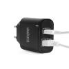 Afbeelding van Dubbele USB Stekker Oplader met 2 poorten PD20W - Zwart - Snellader - USB A & USB C Lader - Oplaadblok -