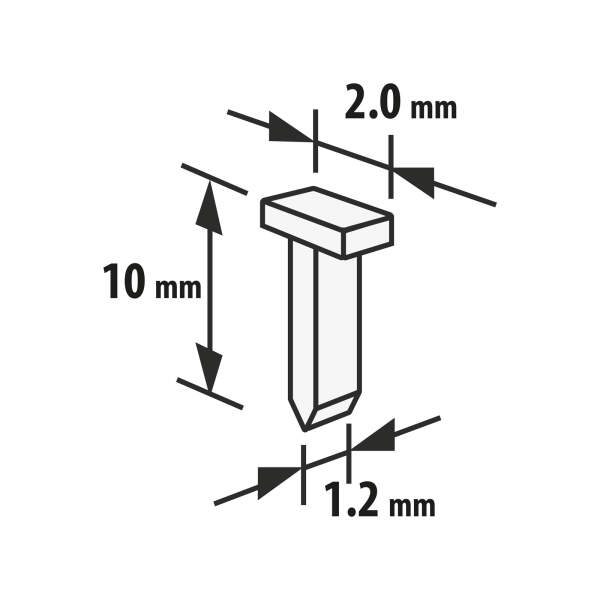 Afbeelding van Handy - Nietjes voor Nietpistool / Tacker - 1,2 x 2 x 10 mm - 2000 stuks - o.a. voor Handy Nietpistool - BPK