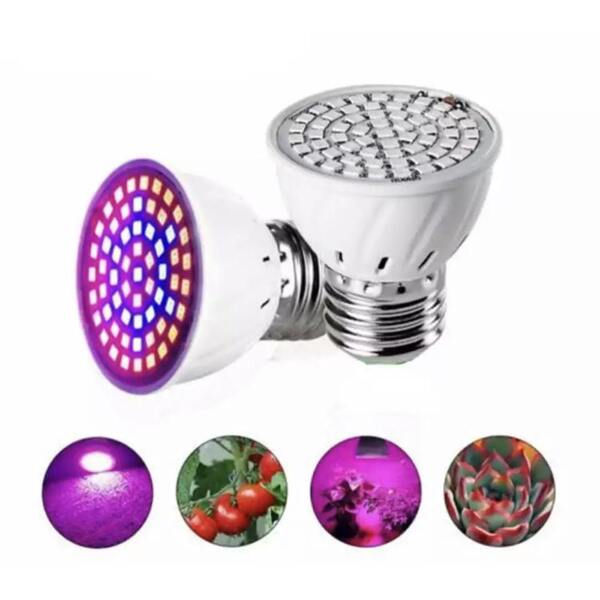 Afbeelding van LED Groei Lamp E27 met 54 leds - KWEEK LED Lamp - Voor Groei en Bloei - Groeilamp Set van 3 Stuks - e085 61e9