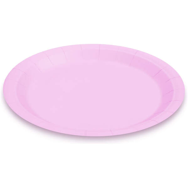 Afbeelding van Kartonnen Bordjes Roze 23cm 12 stuks - Wegwerp borden - Feest/Verjaardag/BBQ borden / Gebak Bordjes -
