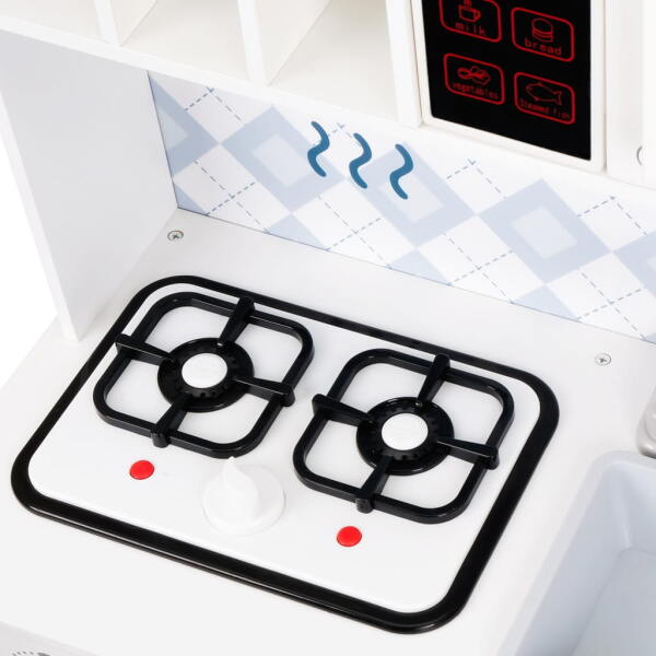 Afbeelding van Houten Keuken Speelgoed - Speelkeuken - Kinderkeuken - Speelkeukentje - 84x30x58 cm - Wit - met Licht en