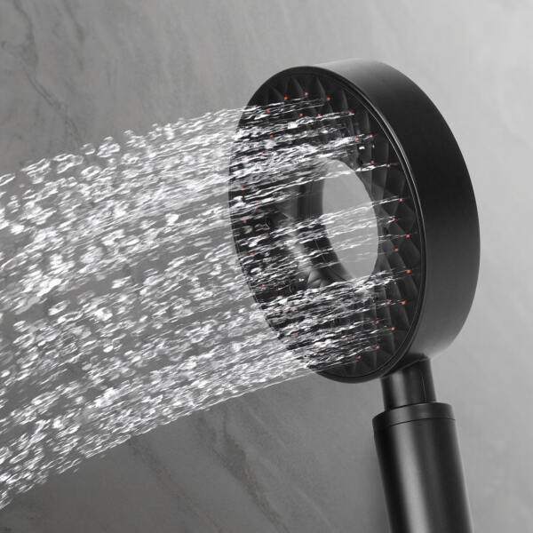 Afbeelding van Bewello Rain Handdouche - Douchekop Ø 11 cm -3 Standen - Regen - Mist - Regen en Mist - Zwart Mat - e36b