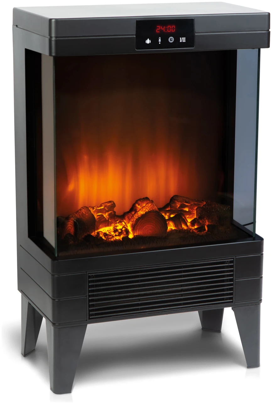 Afbeelding van Bewello - Elektrische haard - Met verwarming - Sfeerhaard - Electrische Kachel - Vrijstaand - Zwart - 180° -