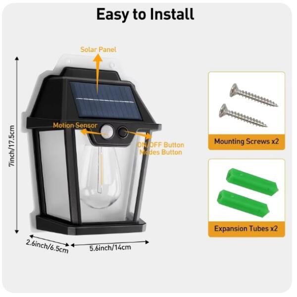 Afbeelding van Landelijke Hangende Tuin Lantaarn met LED Bol lamp Solar - Windlicht op Zonne-Energie - Wandlamp voor Buiten