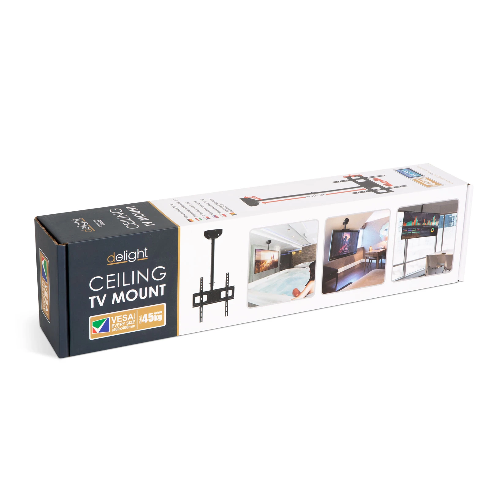 Afbeelding van TV Beugel voor Plafond of Schuine Wand - 360° - 32-55" - VESA 400 x 400 mm (max.) - Plafondbeugel TV -