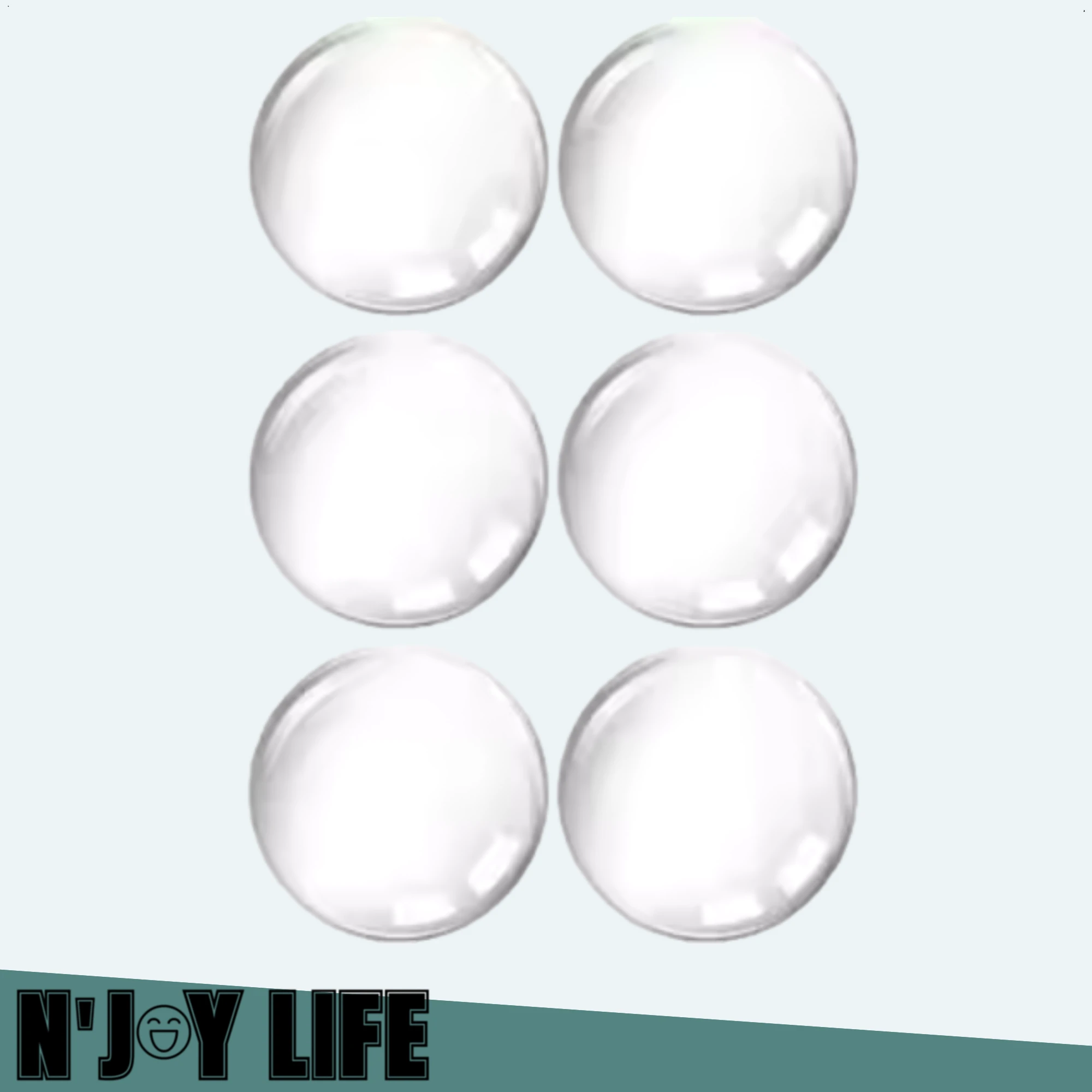 Afbeelding van 6x N'JOY LIFE Zelfklevende Deurstopper 40mm – Grote Transparante Stootdopjes voor Deurbescherming