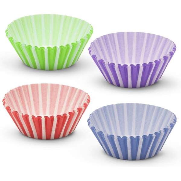 Afbeelding van Muffin Bakvormen / Muffinvorm Cupcake Papier Vormpjes - 100 Stuks - Gestreept / Gekleurd - e8e5 bc74 4e95