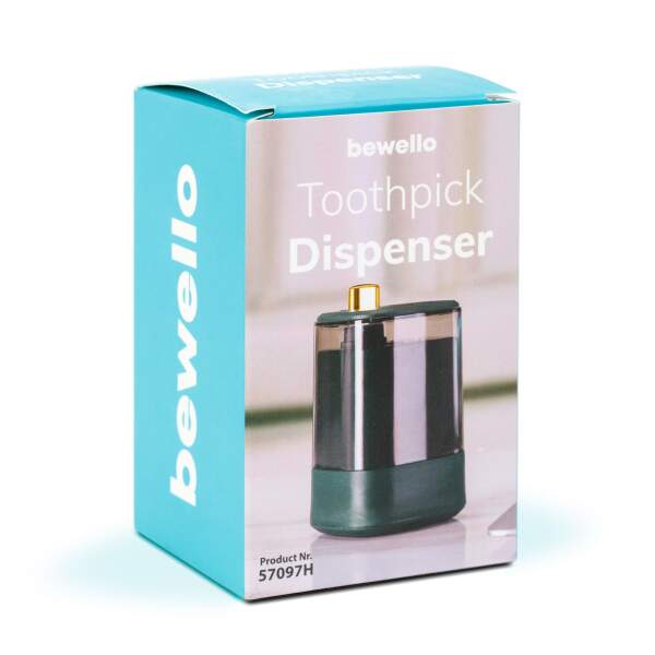 Afbeelding van Bewello - Luxe Tandenstoker Dispenser - Partyprikker Dispenser - Cocktailprikker houder - Groen/Goud - e949
