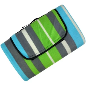 Afbeelding van Promis - Picknickkleed Waterdicht - 200 x 150 cm - Groen / Blauw / Grijs gestreept - met handvat - ea0e 8cf1