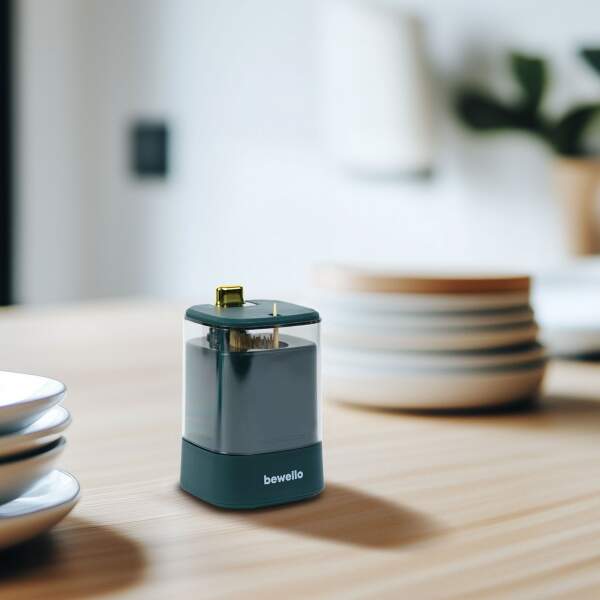 Afbeelding van Bewello - Luxe Tandenstoker Dispenser - Partyprikker Dispenser - Cocktailprikker houder - Groen/Goud - eaf9