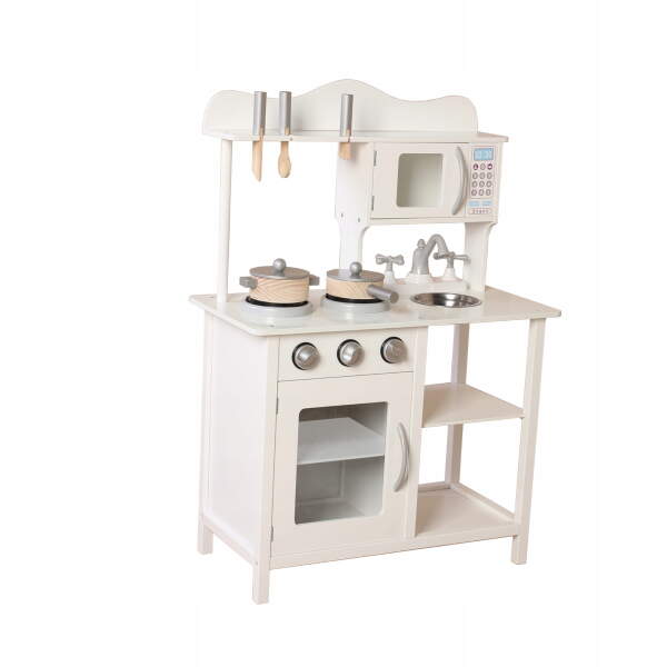 Afbeelding van Houten Keuken Speelgoed - Speelkeuken - Kinderkeuken - Speelkeukentje Inclusief Keukengerei - 85x30x60 cm -