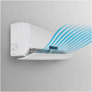 Afbeelding van Bewello - Windscherm voor Airco - Windgeleider Universeel 57 t/m 105 cm breedte - (DRAAIBAAR + KANTELBAAR) -
