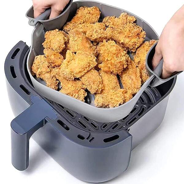 Afbeelding van HSXL - Bakvorm voor Airfryer Bakjes Siliconen - 1 Stuk - Vierkant 20CM - Bakpapier Alternatief - Accessoires