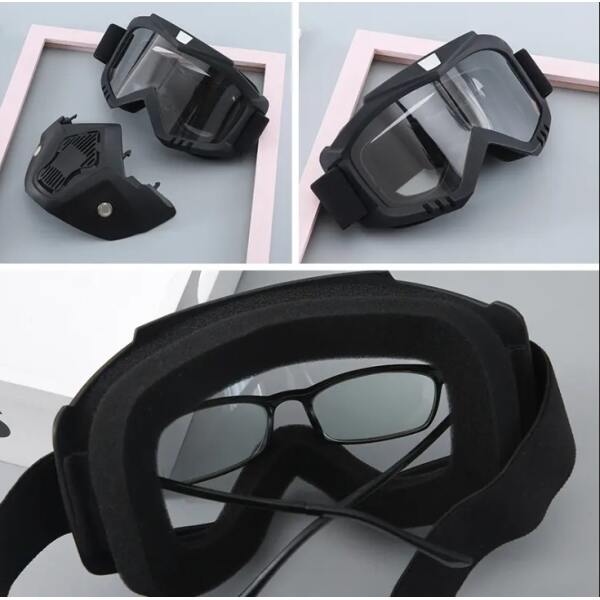 Afbeelding van Motor Masker - Ski Bril - Scooter - Helm - Snowboardbril - Airsoft Masker - Multifunctioneel - Zwart - f075