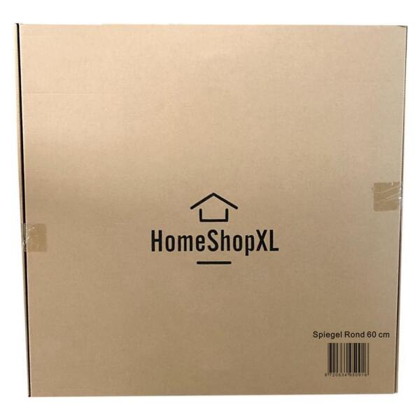 Afbeelding van HSXL - Spiegels - Luxe Ronde Spiegel Zwart - 60 cm Groot - Grote Wandspiegel 60cm Rond met Zwarte Rand -