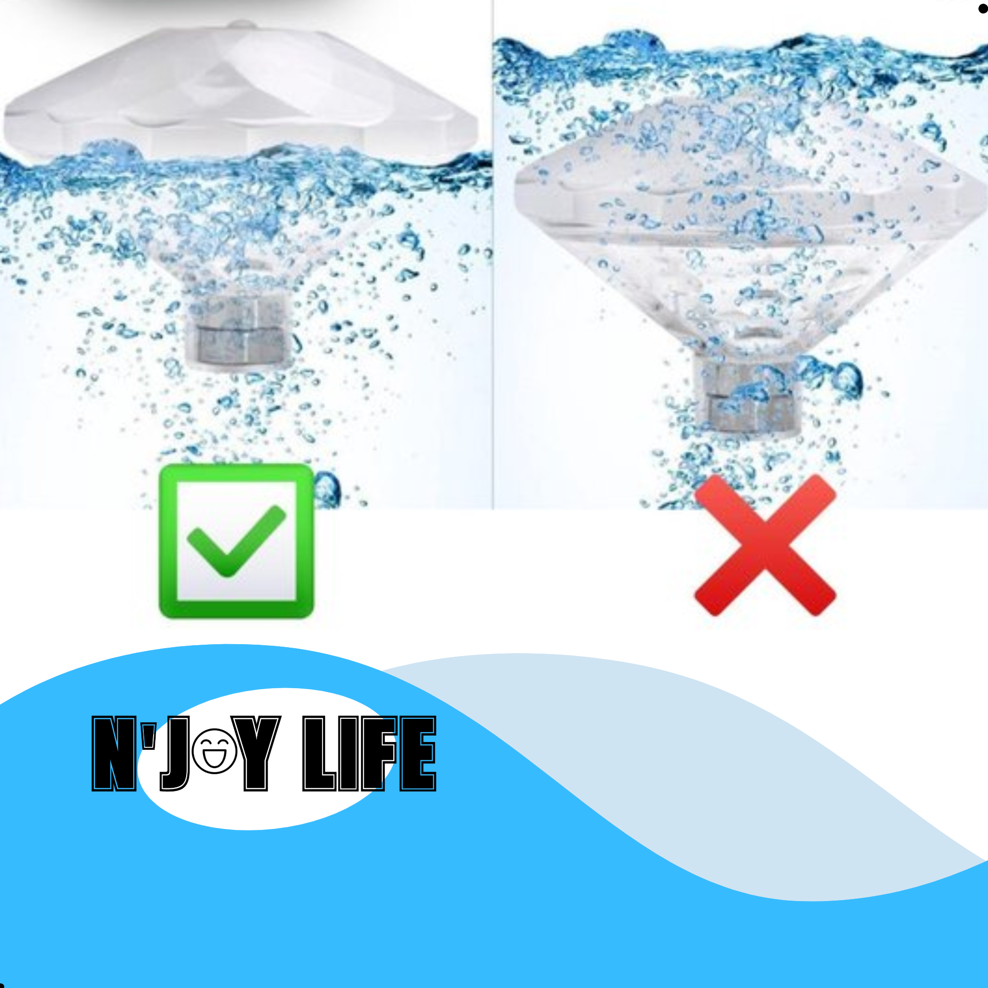 Afbeelding van N'JOY LIFE Zwembad Lamp Drijvend - Zwembadverlichting - Disco Lamp - Bad accessoires - Onderwater en