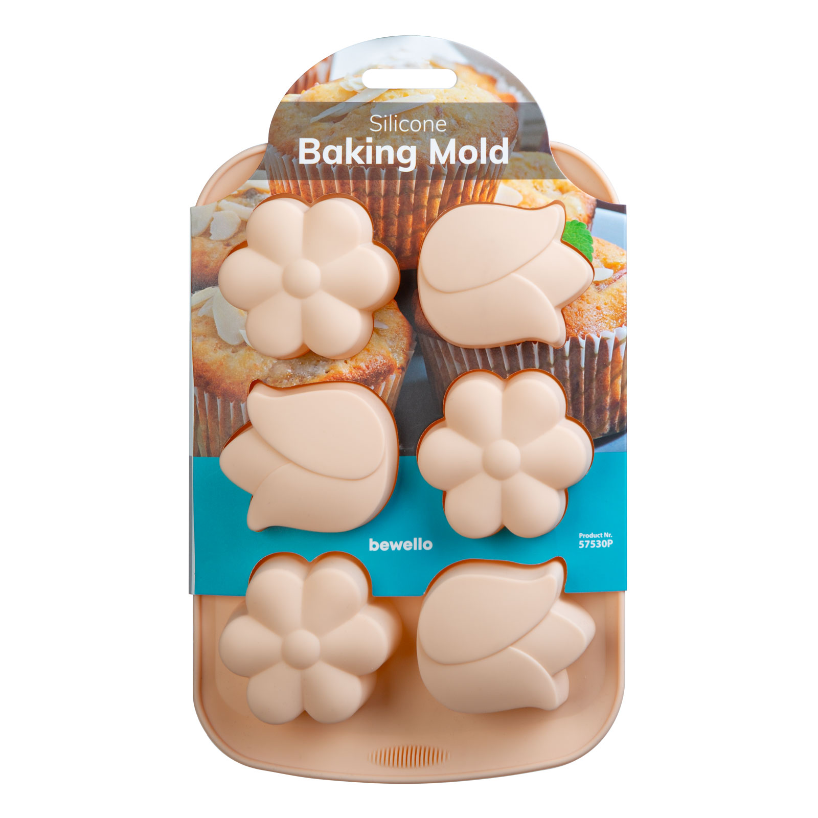Afbeelding van Bewello - Siliconen Bakvorm Bloemen - Cupcakes Muffin Silicone Bakvorm - Chocolade Cakejes - 27.5 x 18.3 x 3