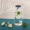 Afbeelding van Waterkaraf 1.4L - Waterkan met Deksel En Filter - Glas - Zwart - Glazen Karaf 1,4 Liter - Multifunctionele