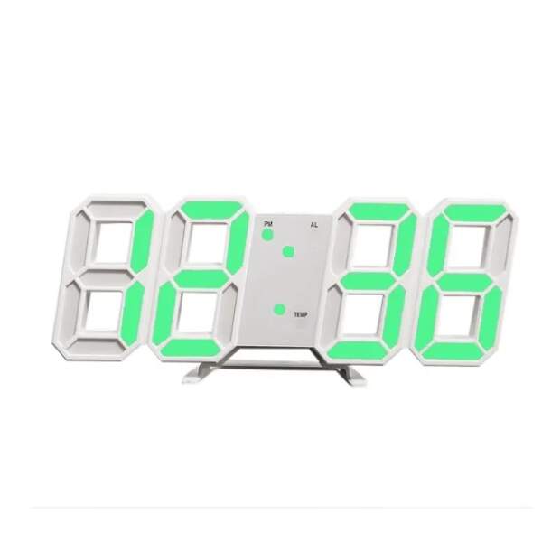 Afbeelding van Digitale LED Klok Wekker met Groen Licht - op USB (incl.) - Tafelklok voor Slaapkamer - Game Kamer - 24 x 9,4