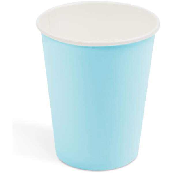 Afbeelding van Kartonnen Bekertjes Blauw 250ml 12 stuks - Wegwerp Bekers - Feest/Verjaardag / Limonade Bekertjes - Feestjes